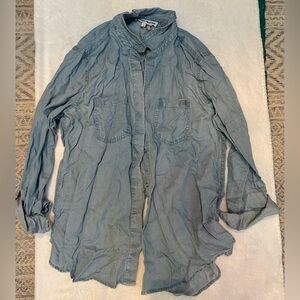 DKNY Light Blue Button up shirt with roll sleeves